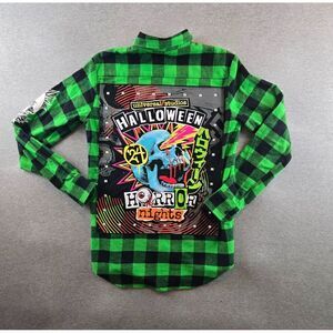 Halloween Horror Nights 2024 Universal Studios Atomic Punk Green Flannel Size XS